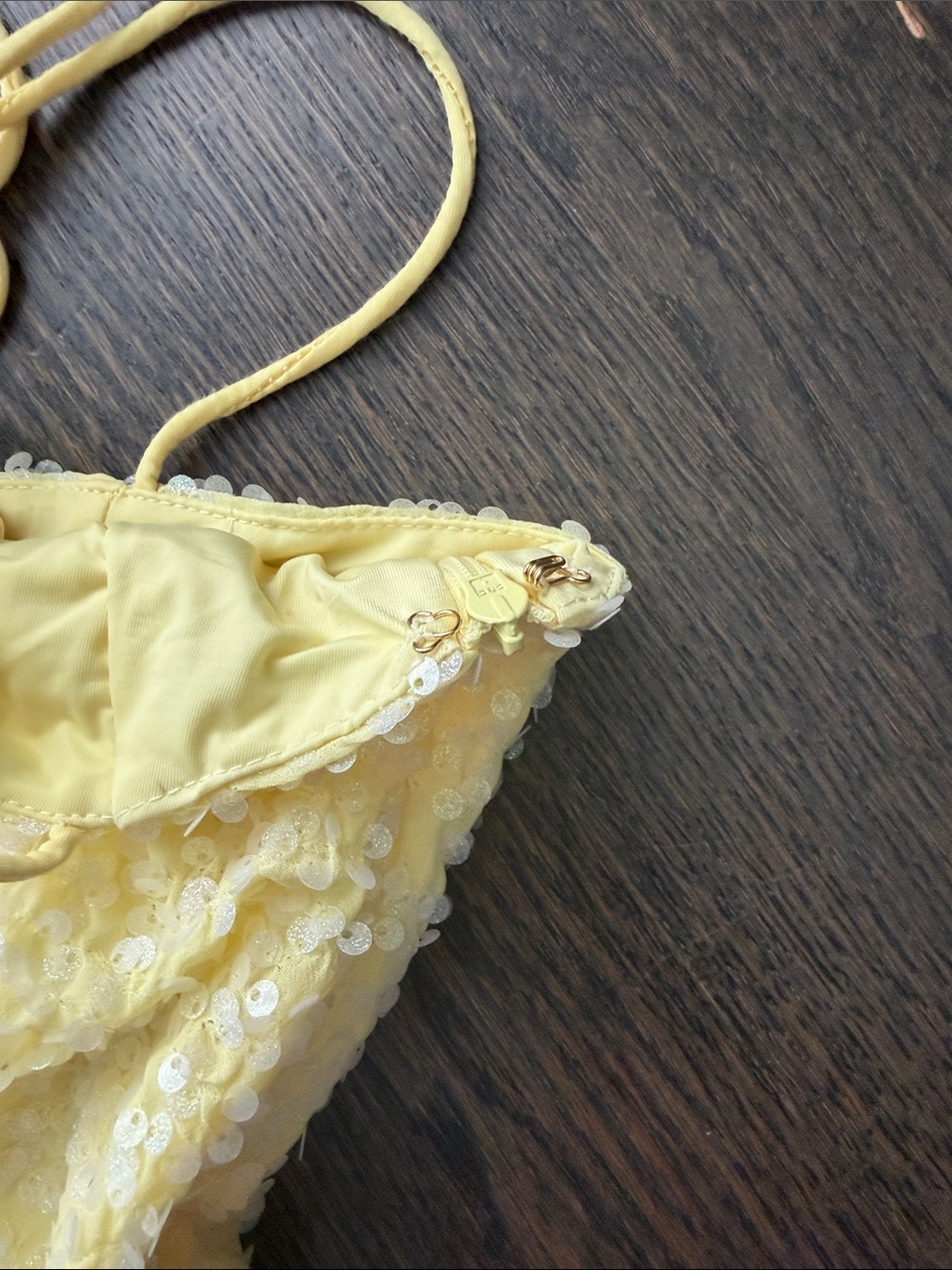NWT Beginning Boutique Yellow Sequin Mini Dress - Picture 3 of 8